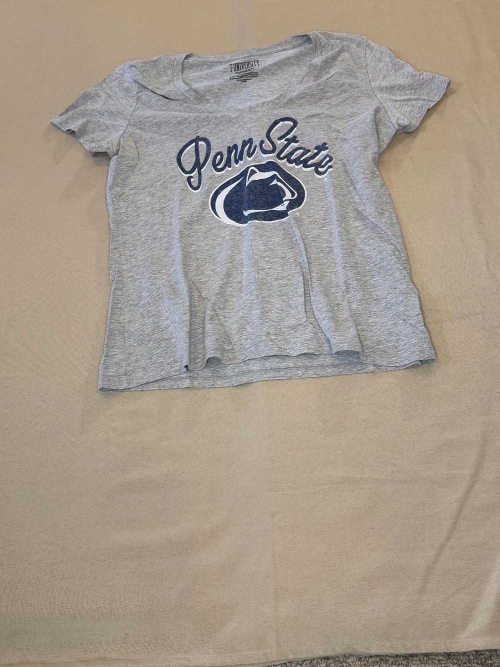 Women's Gray Short Sleeve Logo Tee